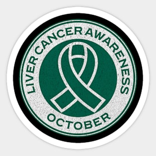 Liver Cancer Awareness October Green Liver Cancer Ribbon Sticker